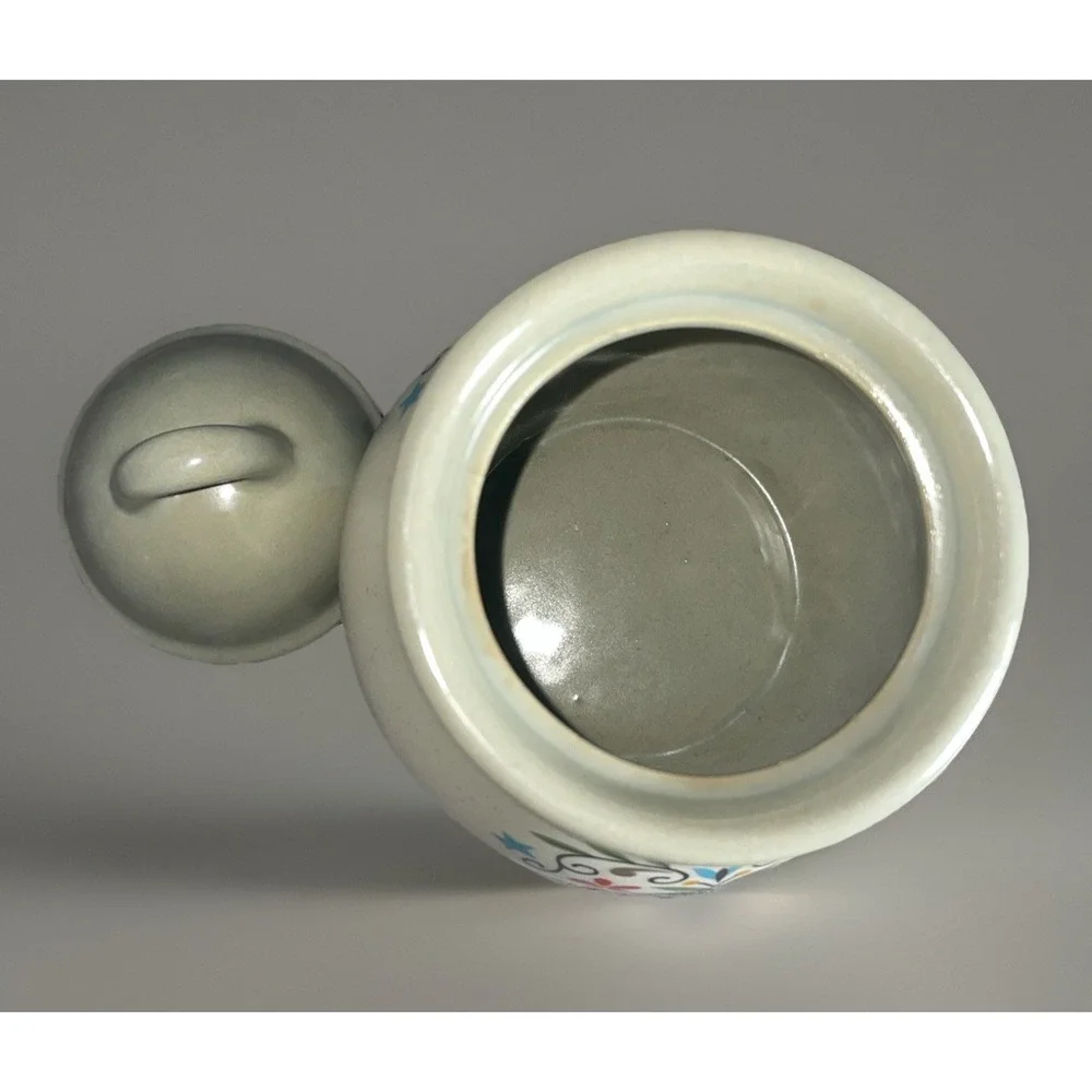 VTG Harker Provencal Wreath French Country Rooster Sugar Bowl Stoneware‎